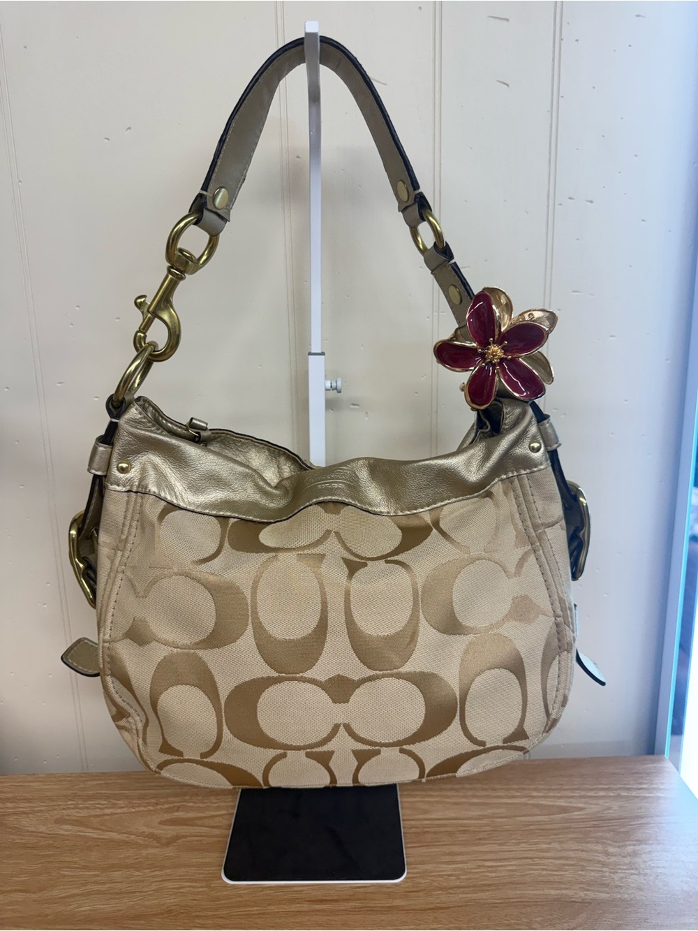 Coach Zoe in Khaki/Gold